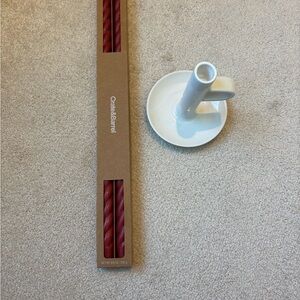 Crate & Barrel Spiral Candle Set